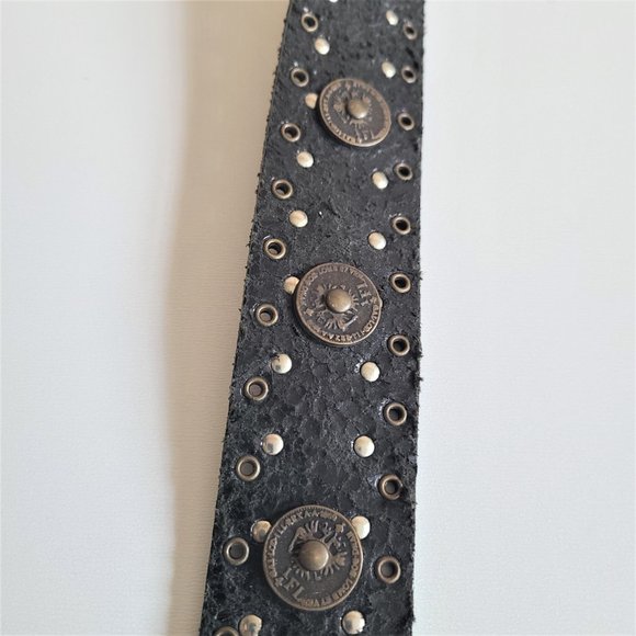 Berge dark green leather belt made in Italy. - Picture 4 of 9